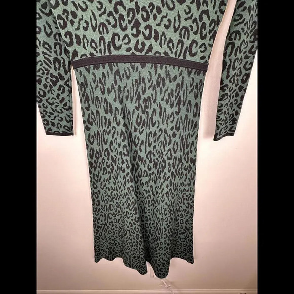 Great Jones Leopard Knit Long Sleeve Midi Dress SIZE S - Picture 5 of 7